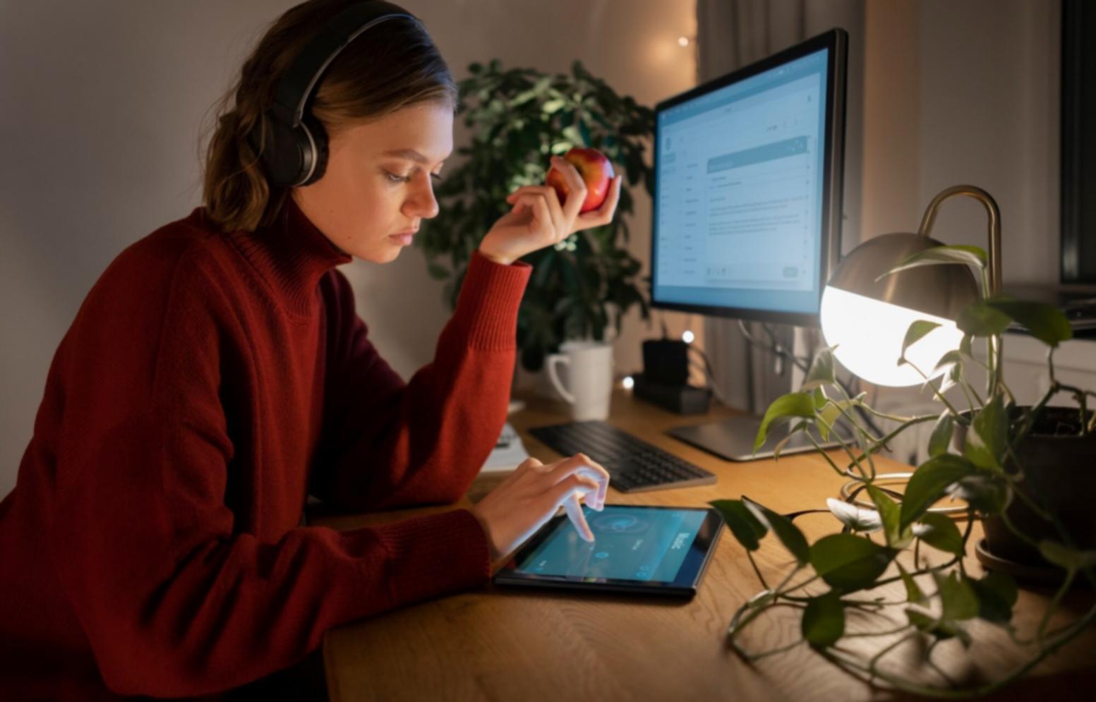 Ambiente futurista com tecnologia financeira avançada